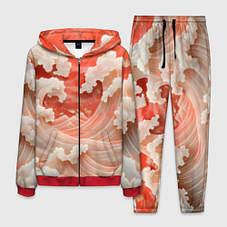 Костюм мужской Японские красные волны, цвет: 3D-красный
