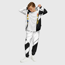 Костюм мужской Реал Мадрид черно белые полосы, цвет: 3D-черный — фото 2