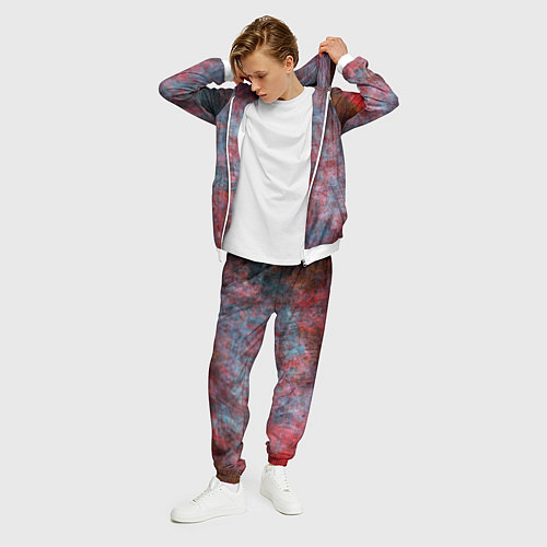 Мужской костюм Абстракция - red rust on blue / 3D-Белый – фото 3