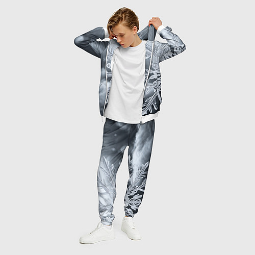 Мужской костюм Снежинка на черно белое / 3D-Белый – фото 3