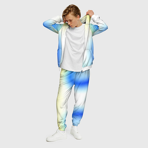 Мужской костюм Color yellow blue white / 3D-Белый – фото 3