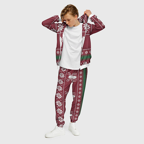 Мужской костюм Рождественский свитер Человека паука / 3D-Белый – фото 3