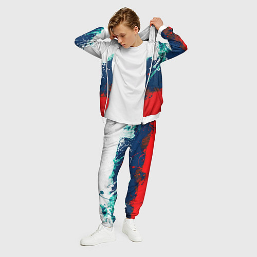 Мужской костюм Триколор РФ / 3D-Белый – фото 3