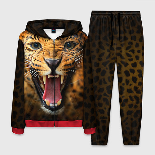 Мужской костюм Рык леопарда / 3D-Красный – фото 1