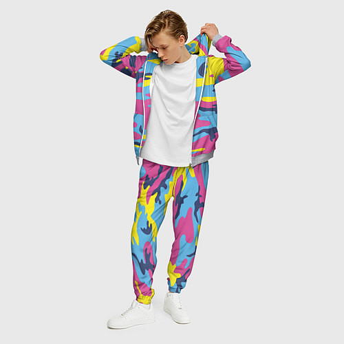 Мужской костюм Камуфляж: голубой/розовый/желтый / 3D-Меланж – фото 3