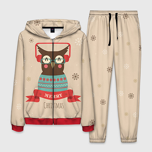 Мужской костюм Сова в наушниках / 3D-Красный – фото 1