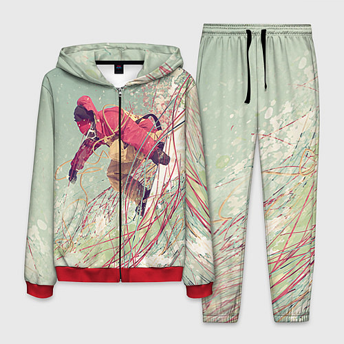 Мужской костюм Сноуборд / 3D-Красный – фото 1