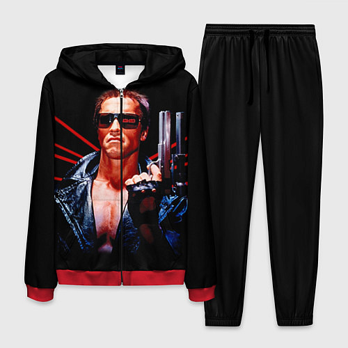 Мужской костюм Терминатор с пистолетом / 3D-Красный – фото 1