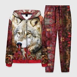 Костюм мужской Волк в кустах, цвет: 3D-красный