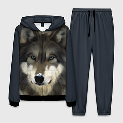 Костюм мужской Зимний волк, цвет: 3D-черный
