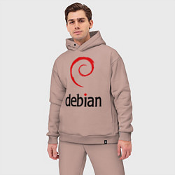 Мужской костюм оверсайз Debian, цвет: пыльно-розовый — фото 2