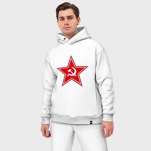 Мужской костюм оверсайз Звезда СССР / Белый – фото 3
