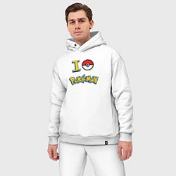 Мужской костюм оверсайз Покемон I love pokemon, цвет: белый — фото 2