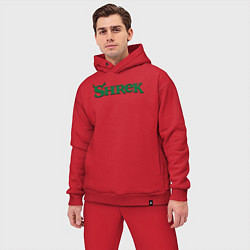 Мужской костюм оверсайз Shrek: Logo, цвет: красный — фото 2