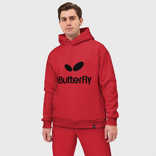 Мужской костюм оверсайз Butterfly Logo / Красный – фото 3