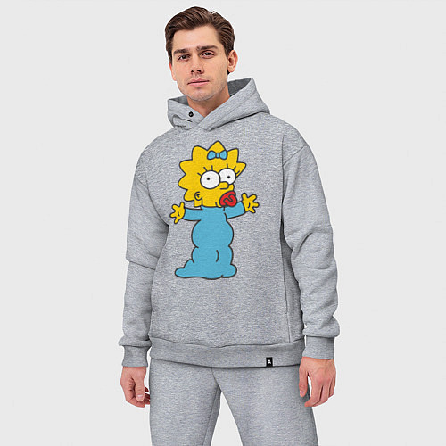 Мужской костюм оверсайз Maggie Simpson / Меланж – фото 3