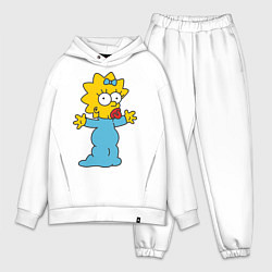 Мужской костюм оверсайз Maggie Simpson, цвет: белый