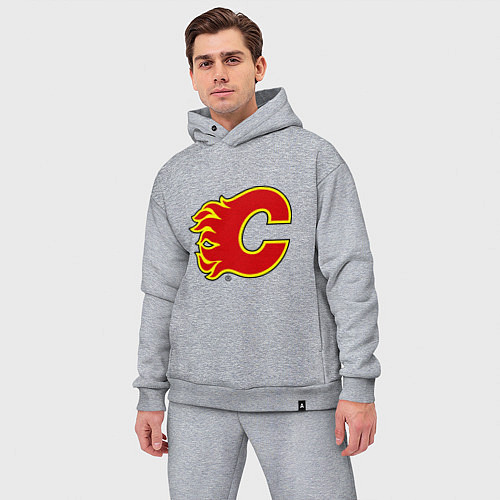Мужской костюм оверсайз Calgary Flames / Меланж – фото 3