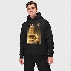 Мужской костюм оверсайз Leaning tower of Pisa, цвет: черный — фото 2