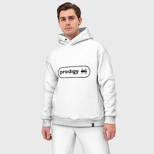 Мужской костюм оверсайз Prodigy лого с муравьем / Белый – фото 3