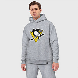 Мужской костюм оверсайз Pittsburgh Penguins: Malkin 71 цвета меланж — фото 2
