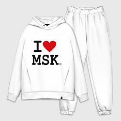 Мужской костюм оверсайз I love MSK, цвет: белый