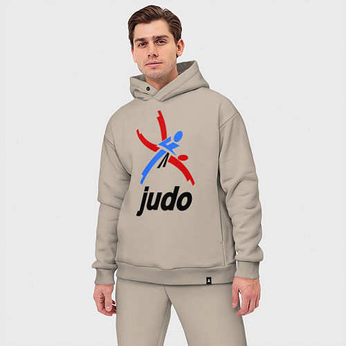 Мужской костюм оверсайз Judo Emblem / Миндальный – фото 3
