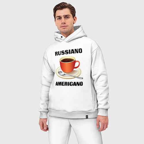 Мужской костюм оверсайз Russiano is not americano / Белый – фото 3