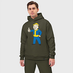 Мужской костюм оверсайз Fallout Boy, цвет: хаки — фото 2