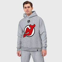 Мужской костюм оверсайз New Jersey Devils: Kovalchuk 17, цвет: меланж — фото 2