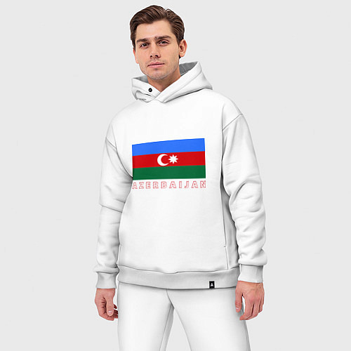 Мужской костюм оверсайз Азербайджан / Белый – фото 3
