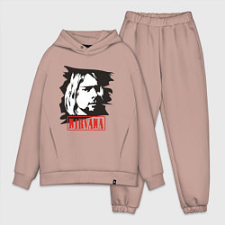 Мужской костюм оверсайз Nirvana: Kurt Cobain, цвет: пыльно-розовый