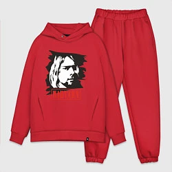 Мужской костюм оверсайз Nirvana: Kurt Cobain, цвет: красный