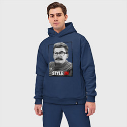 Мужской костюм оверсайз Stalin: Style in, цвет: тёмно-синий — фото 2