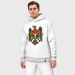 Мужской костюм оверсайз Молдавия герб, цвет: белый — фото 2