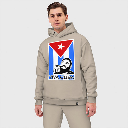 Мужской костюм оверсайз Fidel: Viva, Cuba! / Миндальный – фото 3