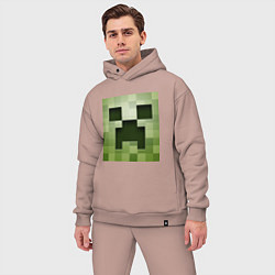 Мужской костюм оверсайз Мinecraft creeper, цвет: пыльно-розовый — фото 2