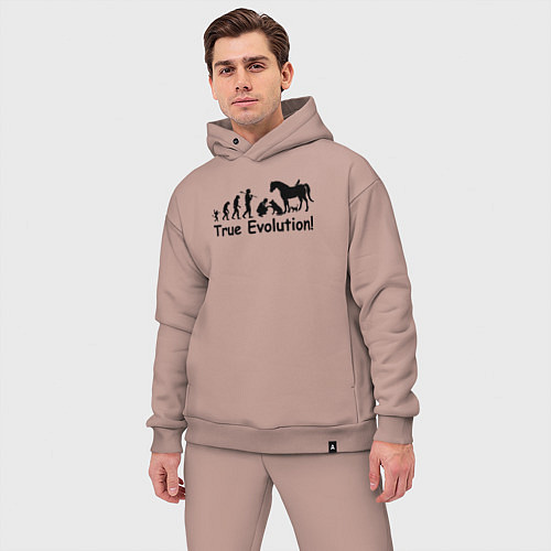 Мужской костюм оверсайз Настоящая эволюция / Пыльно-розовый – фото 3