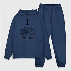Мужской костюм оверсайз I love cycling, цвет: тёмно-синий