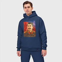 Мужской костюм оверсайз Сталин: полигоны цвета тёмно-синий — фото 2