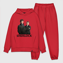 Мужской костюм оверсайз Sherlock, цвет: красный