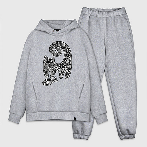 Мужской костюм оверсайз Кот3 / Меланж – фото 1