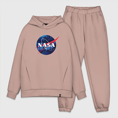 Мужской костюм оверсайз NASA: Cosmic Logo / Пыльно-розовый – фото 1