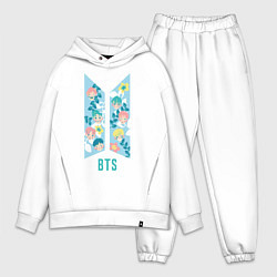 Мужской костюм оверсайз BTS Army Floral, цвет: белый