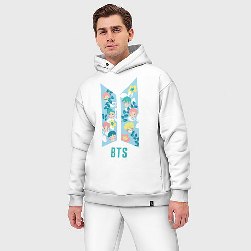 Мужской костюм оверсайз BTS Army Floral / Белый – фото 3