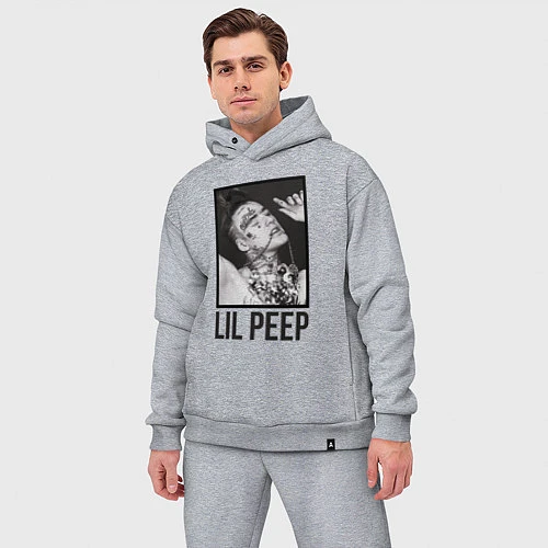 Мужской костюм оверсайз Lil Peep: Black Style / Меланж – фото 3