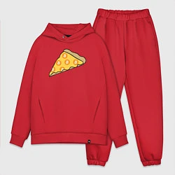 Мужской костюм оверсайз Bitcoin Pizza, цвет: красный