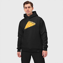 Мужской костюм оверсайз Bitcoin Pizza, цвет: черный — фото 2