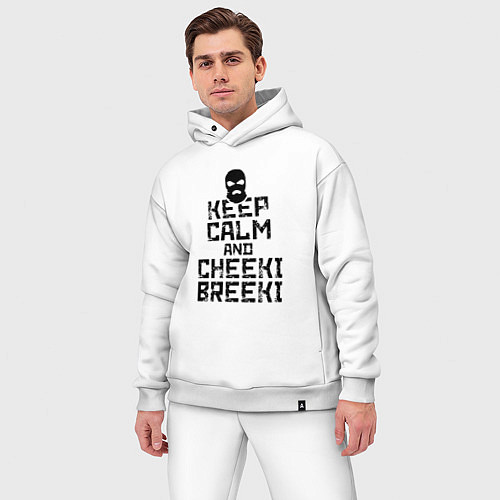 Мужской костюм оверсайз Keep Calm & Cheeki Breeki / Белый – фото 3
