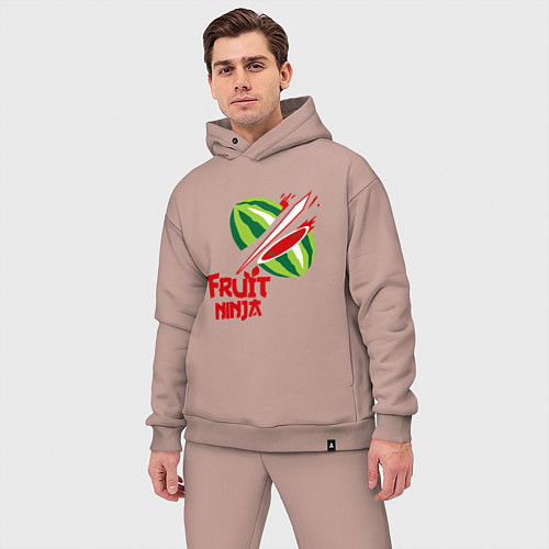 Мужской костюм оверсайз Fruit Ninja / Пыльно-розовый – фото 3